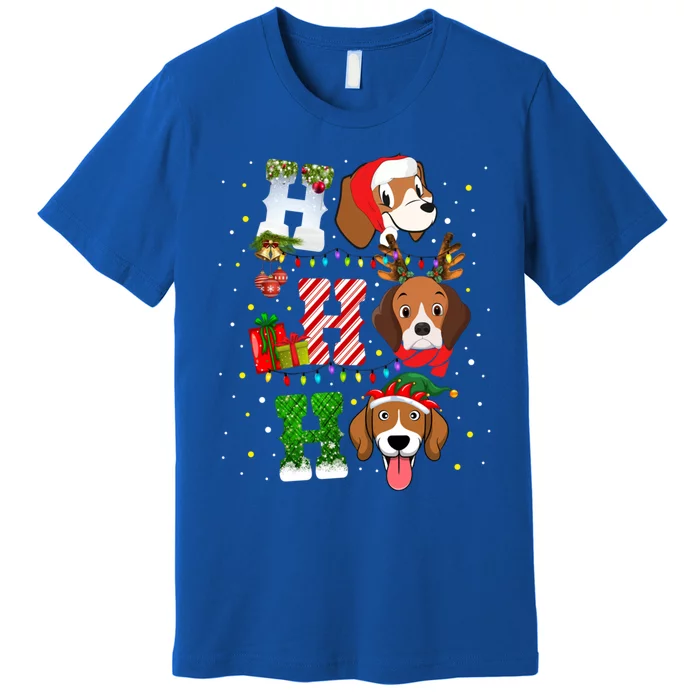 Ho Ho Ho Santa Beagle Christmas Funny Xmas Dog Lover Beagle Cool Gift Premium T-Shirt