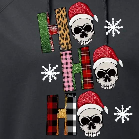 Ho Ho Ho Santa XMas Skulls Performance Fleece Hoodie