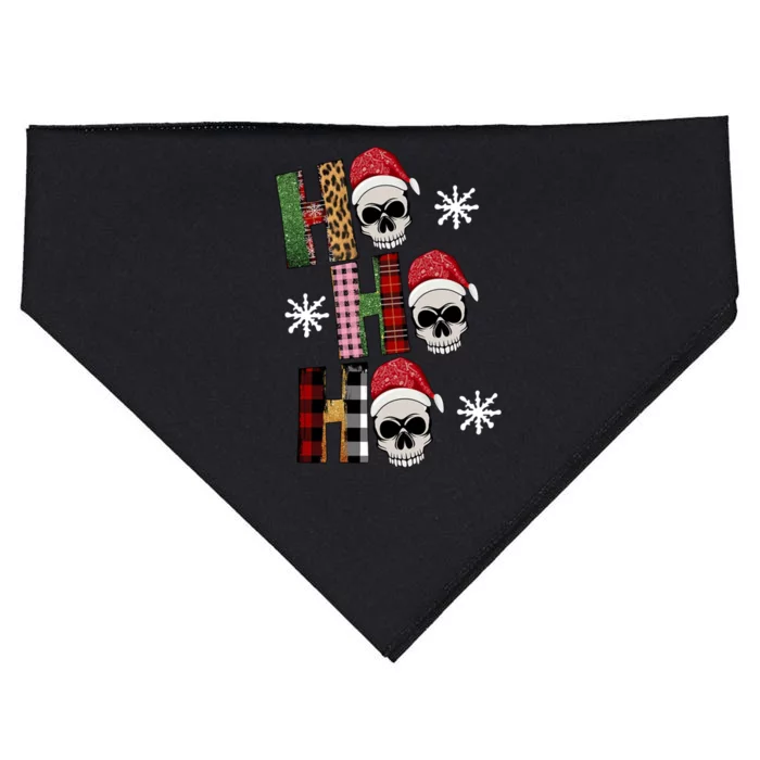 Ho Ho Ho Santa XMas Skulls USA-Made Doggie Bandana