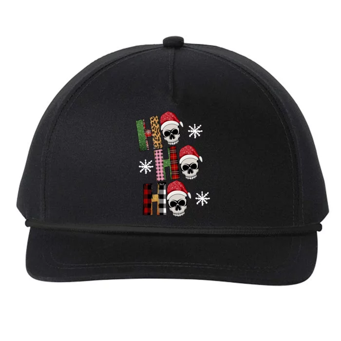 Ho Ho Ho Santa XMas Skulls Snapback Five-Panel Rope Hat