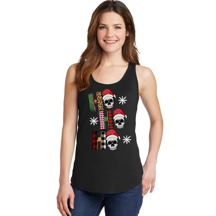 Ho Ho Ho Santa XMas Skulls Ladies Essential Tank