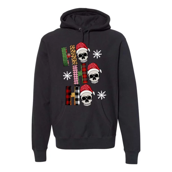 Ho Ho Ho Santa XMas Skulls Premium Hoodie