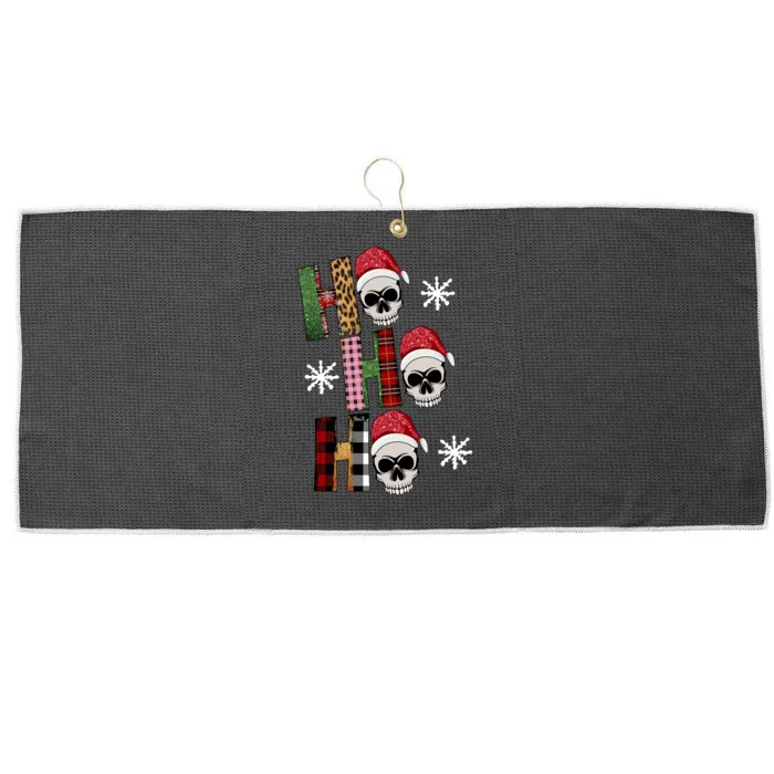 Ho Ho Ho Santa XMas Skulls Large Microfiber Waffle Golf Towel