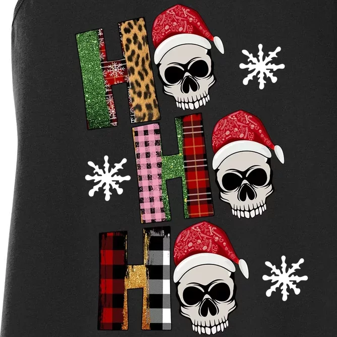 Ho Ho Ho Santa XMas Skulls Women's Racerback Tank