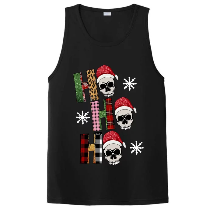 Ho Ho Ho Santa XMas Skulls Performance Tank