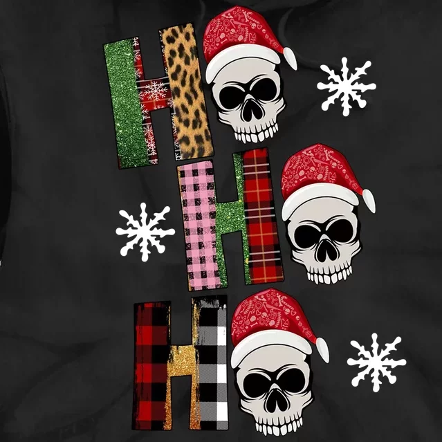 Ho Ho Ho Santa XMas Skulls Tie Dye Hoodie