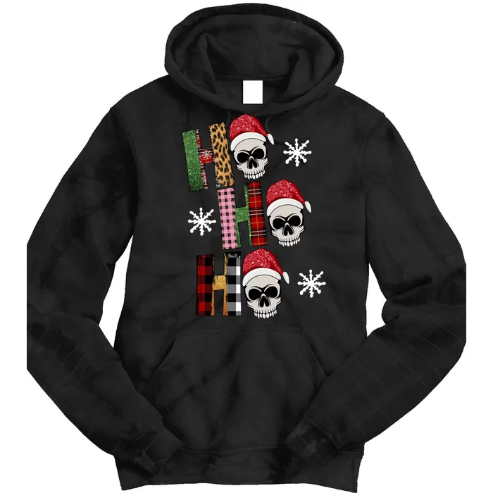 Ho Ho Ho Santa XMas Skulls Tie Dye Hoodie