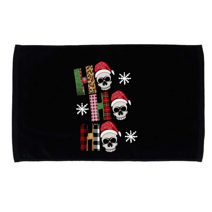 Ho Ho Ho Santa XMas Skulls Microfiber Hand Towel