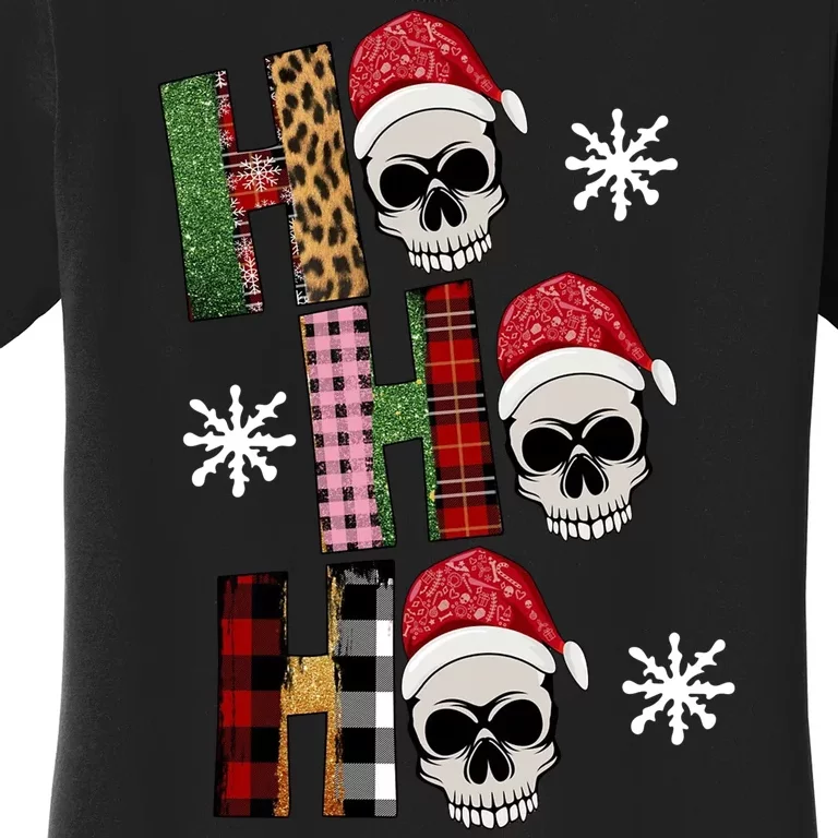 Ho Ho Ho Santa XMas Skulls Women's T-Shirt