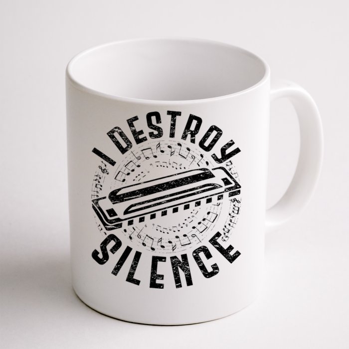 Harmonica Harmonicist I Destroy Silence Front & Back Coffee Mug