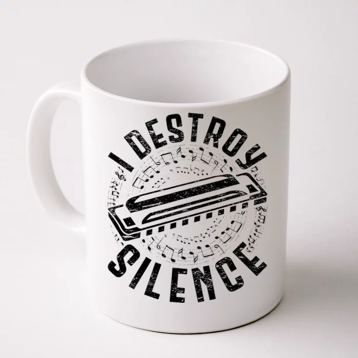 Harmonica Harmonicist I Destroy Silence Front & Back Coffee Mug