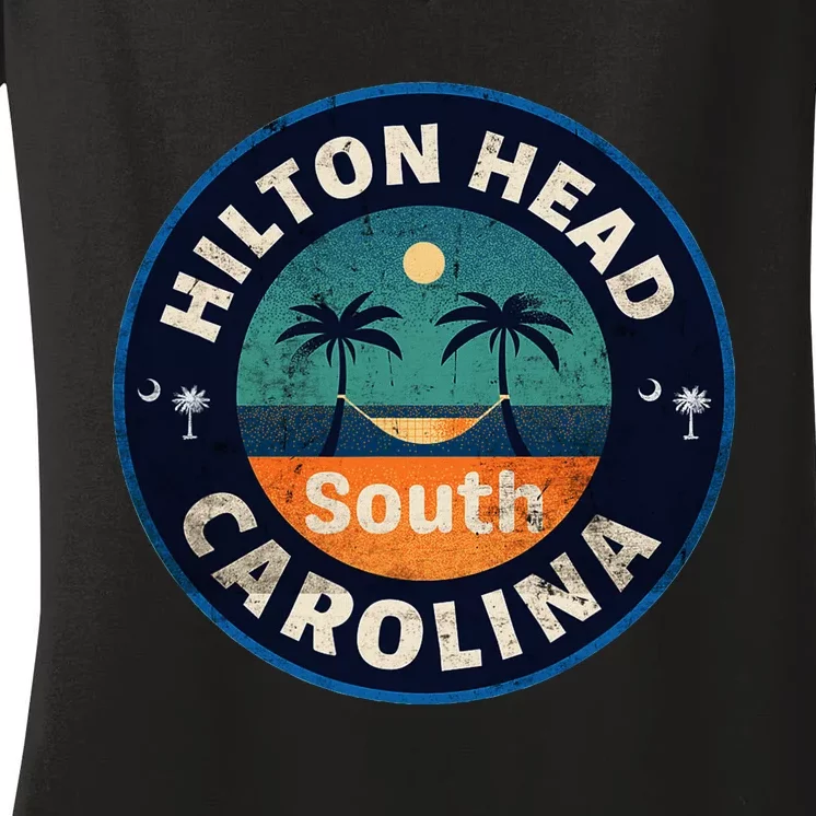 Hiltonheadislandsouthcarolinaschometowntshirt Women's V-Neck T-Shirt