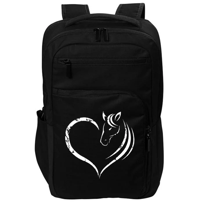 Horse Head Inside Heart Women Ladies Girls Teens Kids Gift Cool Gift Impact Tech Backpack