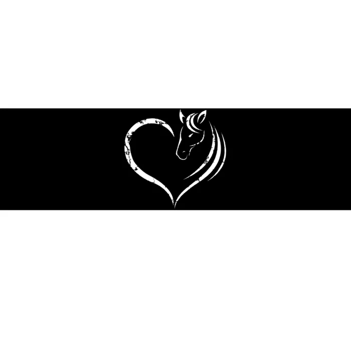 Horse Head Inside Heart Women Ladies Girls Teens Kids Gift Cool Gift Bumper Sticker