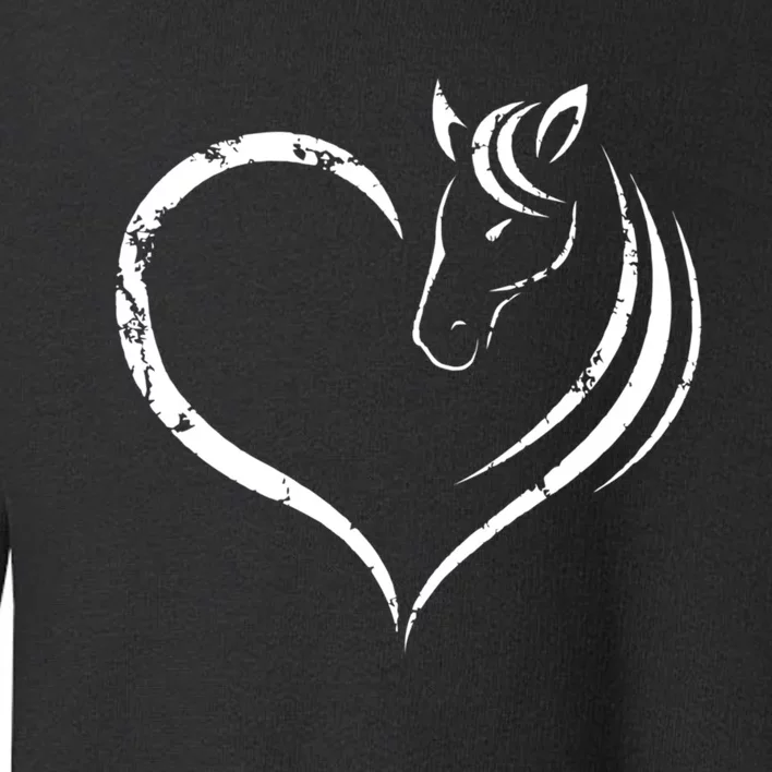 Horse Head Inside Heart Women Ladies Girls Teens Kids Gift Cool Gift Toddler Sweatshirt