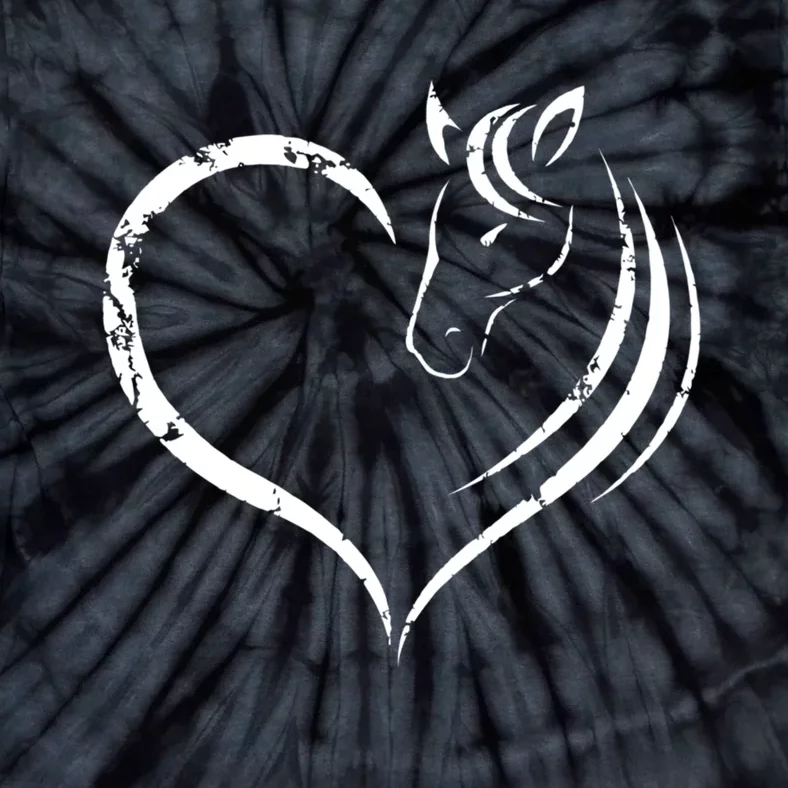 Horse Head Inside Heart Women Ladies Girls Teens Kids Gift Cool Gift Tie-Dye T-Shirt