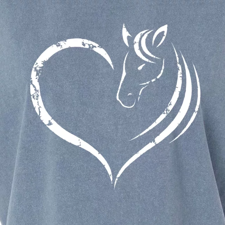 Horse Head Inside Heart Women Ladies Girls Teens Kids Gift Cool Gift Garment-Dyed Women's Muscle Tee