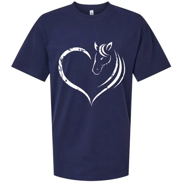 Horse Head Inside Heart Women Ladies Girls Teens Kids Gift Cool Gift Sueded Cloud Jersey T-Shirt