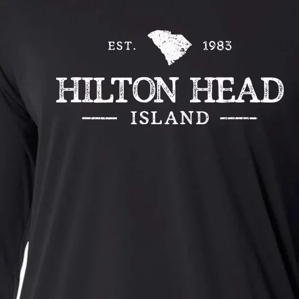 Hilton Head Island Sc South Carolina Retro Cooling Performance Long Sleeve Crew