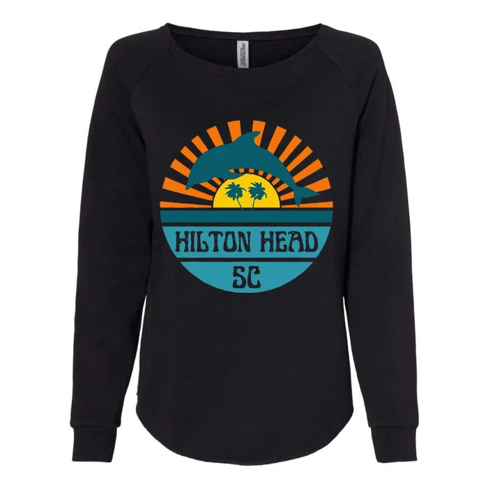 Hilton Head Island South Carolina Dolphin Beach Ocean Womens California Wash Sweatshirt