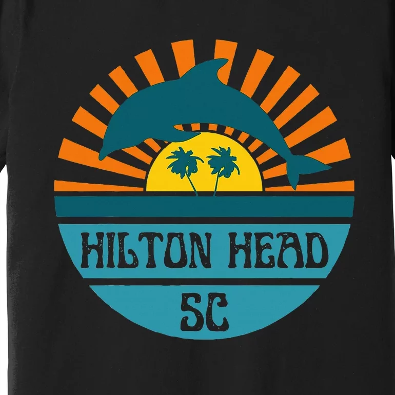 Hilton Head Island South Carolina Dolphin Beach Ocean Premium T-Shirt