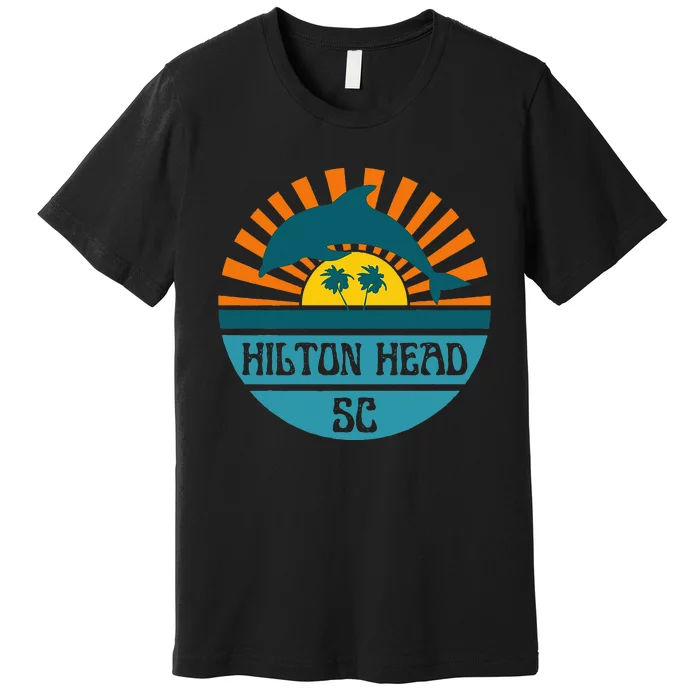 Hilton Head Island South Carolina Dolphin Beach Ocean Premium T-Shirt