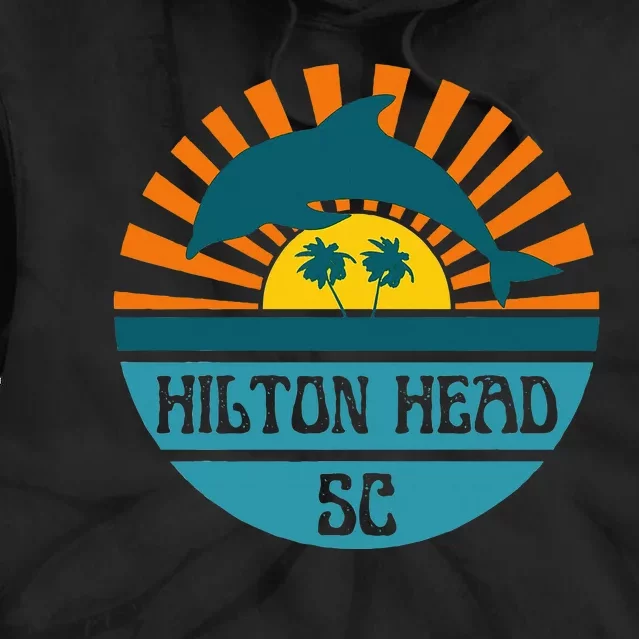 Hilton Head Island South Carolina Dolphin Beach Ocean Tie Dye Hoodie