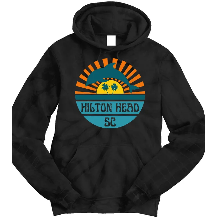 Hilton Head Island South Carolina Dolphin Beach Ocean Tie Dye Hoodie