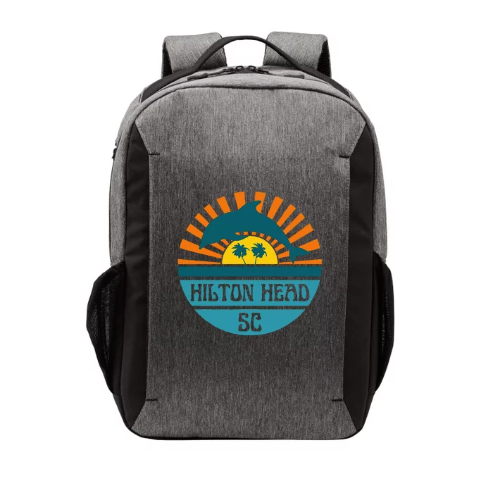 Hilton Head Island South Carolina Dolphin Beach Ocean Vector Backpack