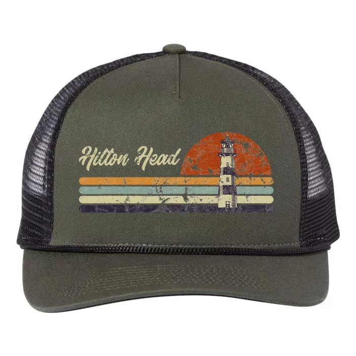 Hilton Head Island Lighthouse South Carolina Tourist Retro Rope Trucker Hat Cap