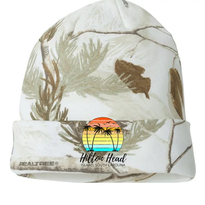 Hilton Head Island Retro Vintage Sunset South Carolina Kati - 12in Camo Beanie