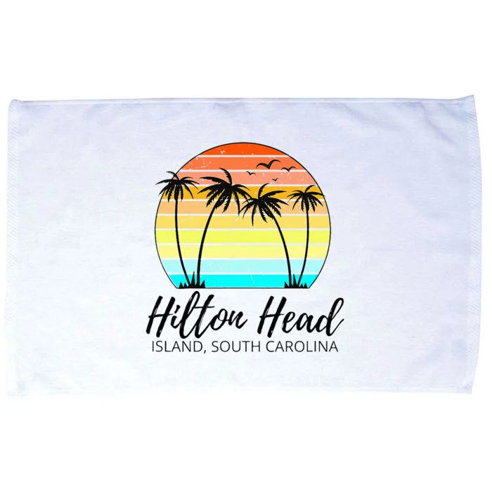 Hilton Head Island Retro Vintage Sunset South Carolina Microfiber Hand Towel