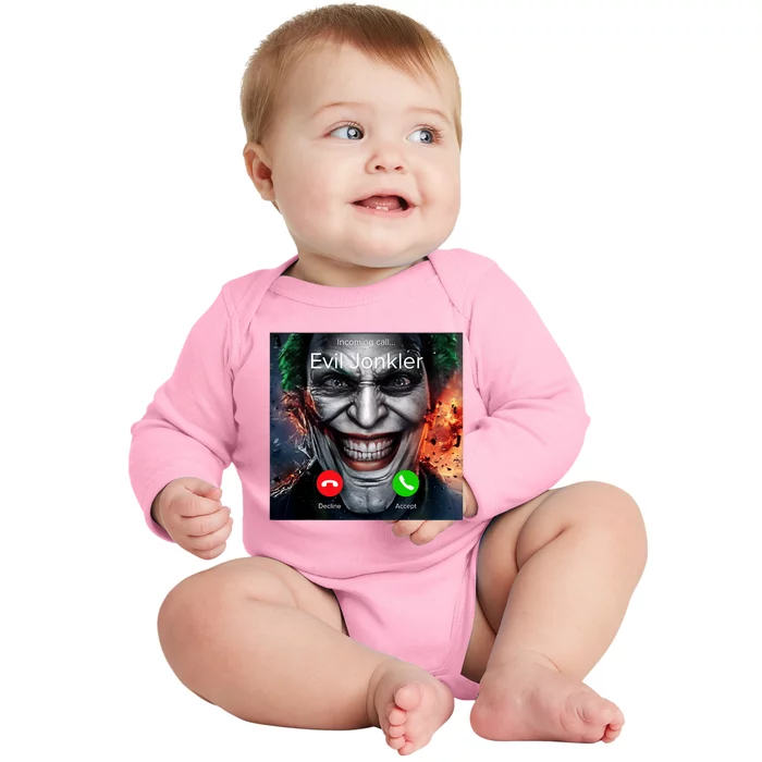 Humor Horror Incoming Call From Evil Jonkler Halloween Baby Long Sleeve Bodysuit