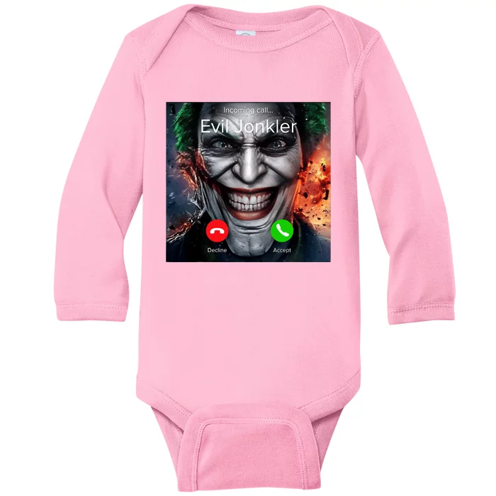 Humor Horror Incoming Call From Evil Jonkler Halloween Baby Long Sleeve Bodysuit