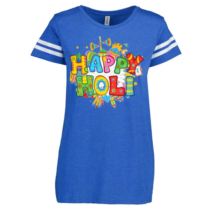 Happy Holi Indian Celebration Colors India Hindu Enza Ladies Jersey Football T-Shirt