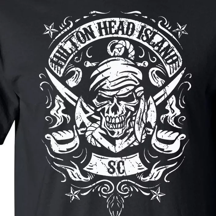 Hilton Head Island Pirate Skull Crossed Swords Anchor Tall T-Shirt