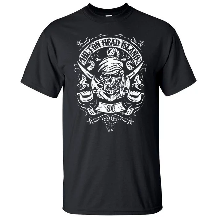 Hilton Head Island Pirate Skull Crossed Swords Anchor Tall T-Shirt