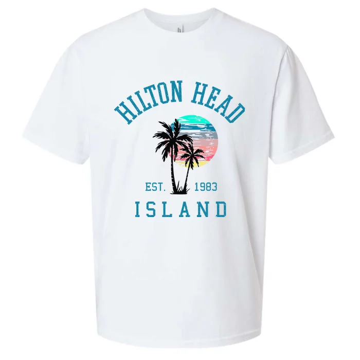 Hilton Head Island South Carolina Beach Palm Trees Summer Sueded Cloud Jersey T-Shirt