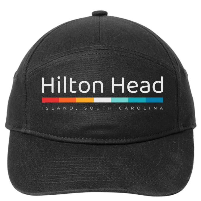 Hilton Head Island SC South Carolina Retro Design 7-Panel Snapback Hat