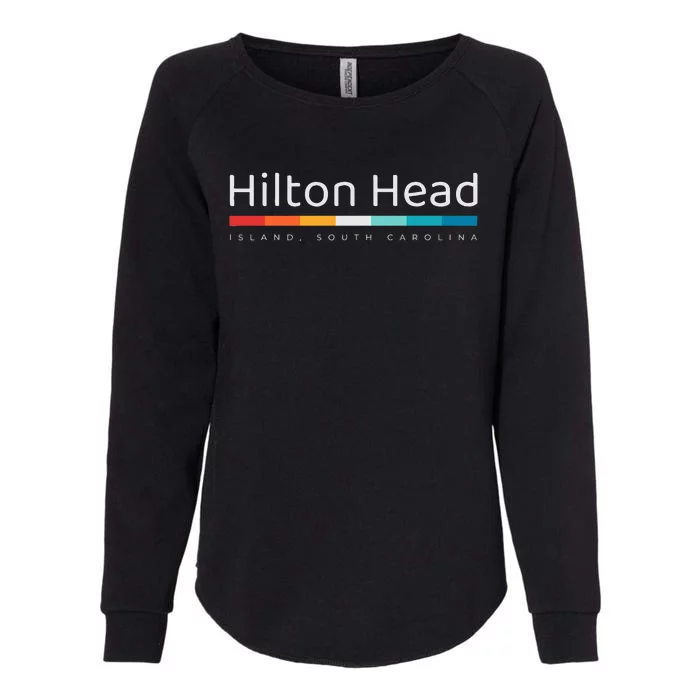 Hilton Head Island SC South Carolina Retro Design Womens California Wash Sweatshirt