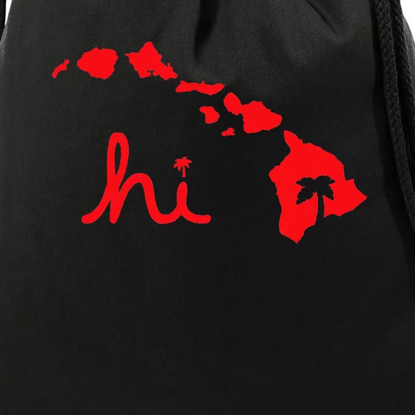 Hi Hawaiian Islands Drawstring Bag