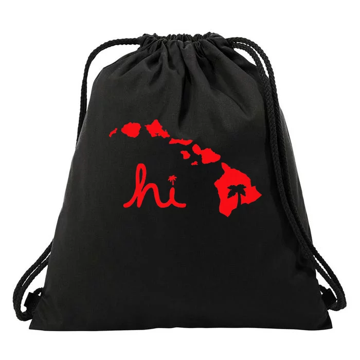 Hi Hawaiian Islands Drawstring Bag