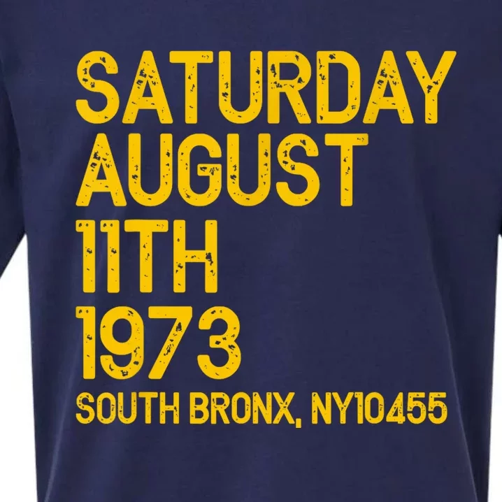 Hip Hop Is Born Saturday Aug 11 1973 50 Years South Bronx Sueded Cloud Jersey T-Shirt