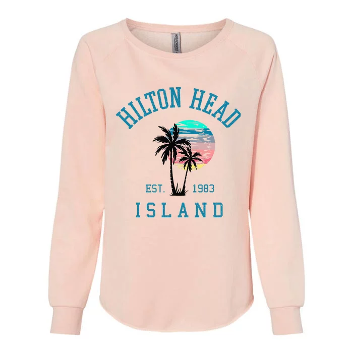 Hilton Head Island South Carolina Beach Palm Trees Summer Womens California Wash Sweatshirt