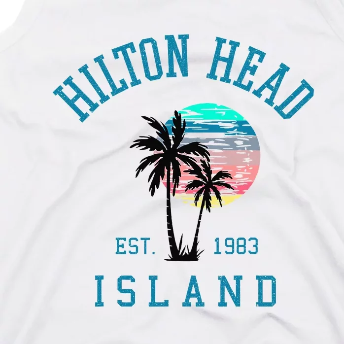 Hilton Head Island South Carolina Beach Palm Trees Summer Tank Top