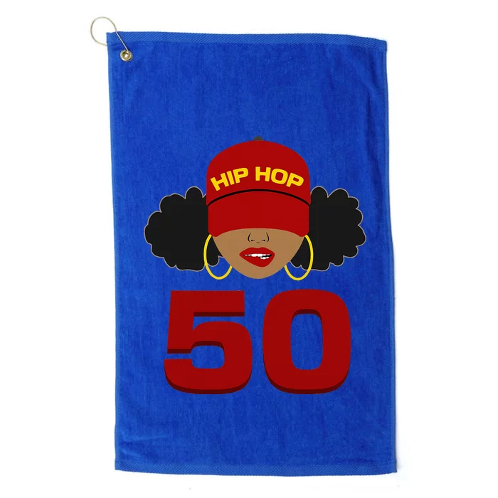 Hip Hop Is 50 50th Anniversary Afro Puffs Black Platinum Collection Golf Towel