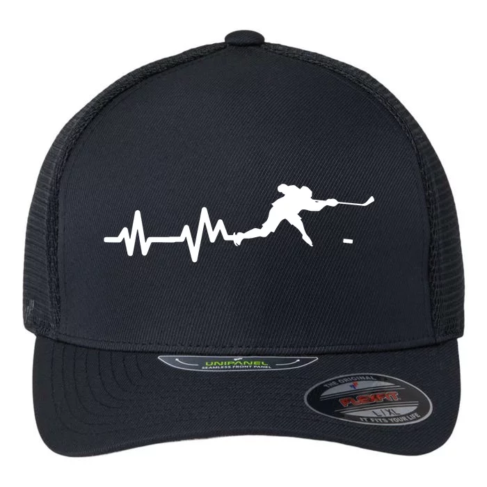 Hockey HeartBeat | Ice Hockey Player Gift Flexfit Unipanel Trucker Cap