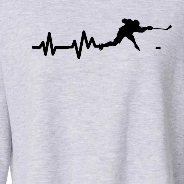 Hockey HeartBeat | Ice Hockey Player Gift Cropped Pullover Crew