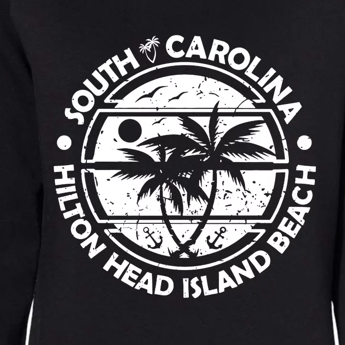 Hilton Head Island Beach South Carolina, Tropical Palm Trees, Ship Anchor Womens California Wash Sweatshirt