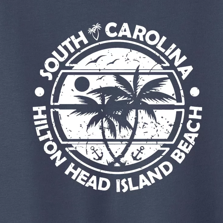 Hilton Head Island Beach South Carolina, Tropical Palm Trees, Ship Anchor Toddler T-Shirt